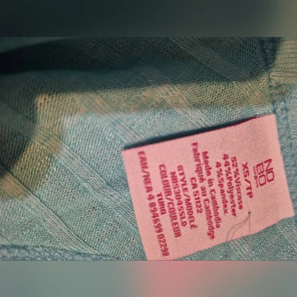 NOBO Light Mint Ribbed V-Neck Tank - Picture 3 of 3